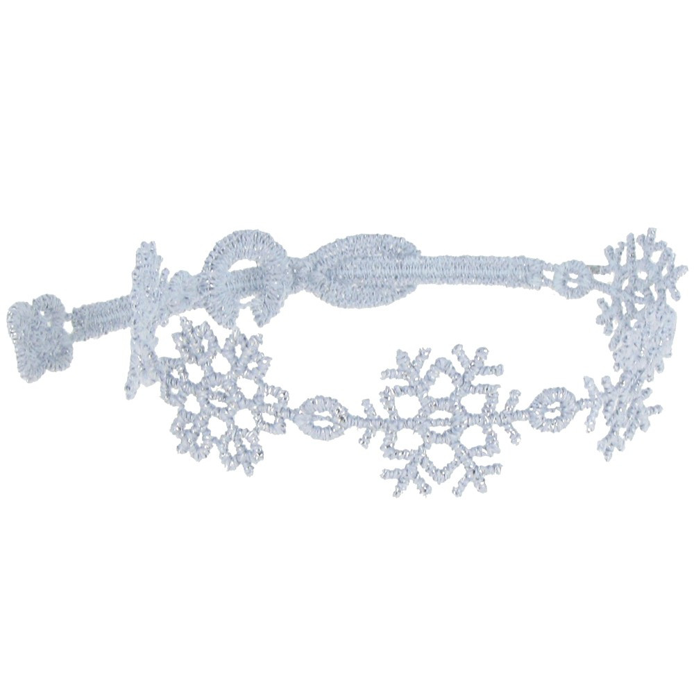 LES POULETTES BIJOUX Cruciani Bracelet Dentelle Flocon de Neige Lurex Gris Clair