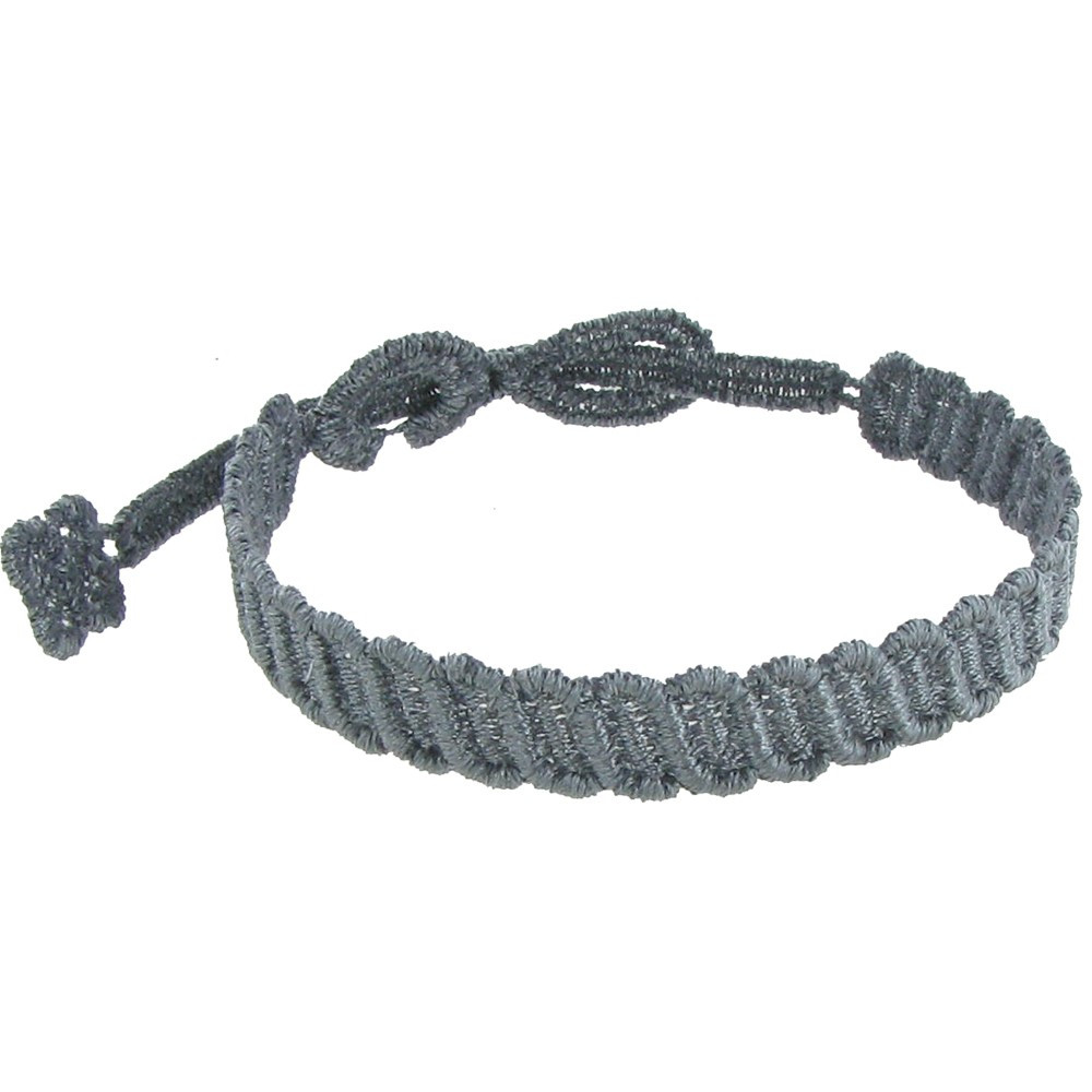 LES POULETTES BIJOUX Cruciani Bracelet Homme Dentelle Mariano Gris Clair