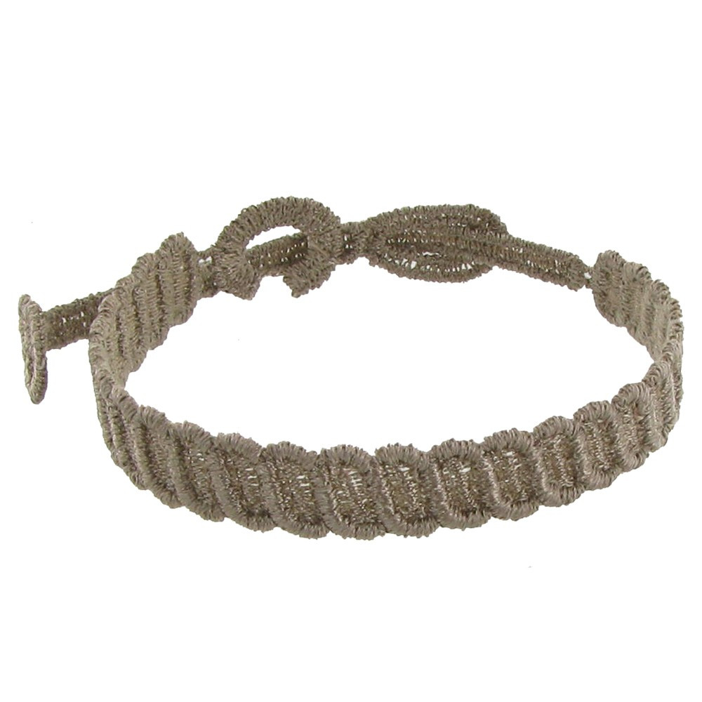 LES POULETTES BIJOUX V Cruciani Bracelet Homme Dentelle Mariano Marron