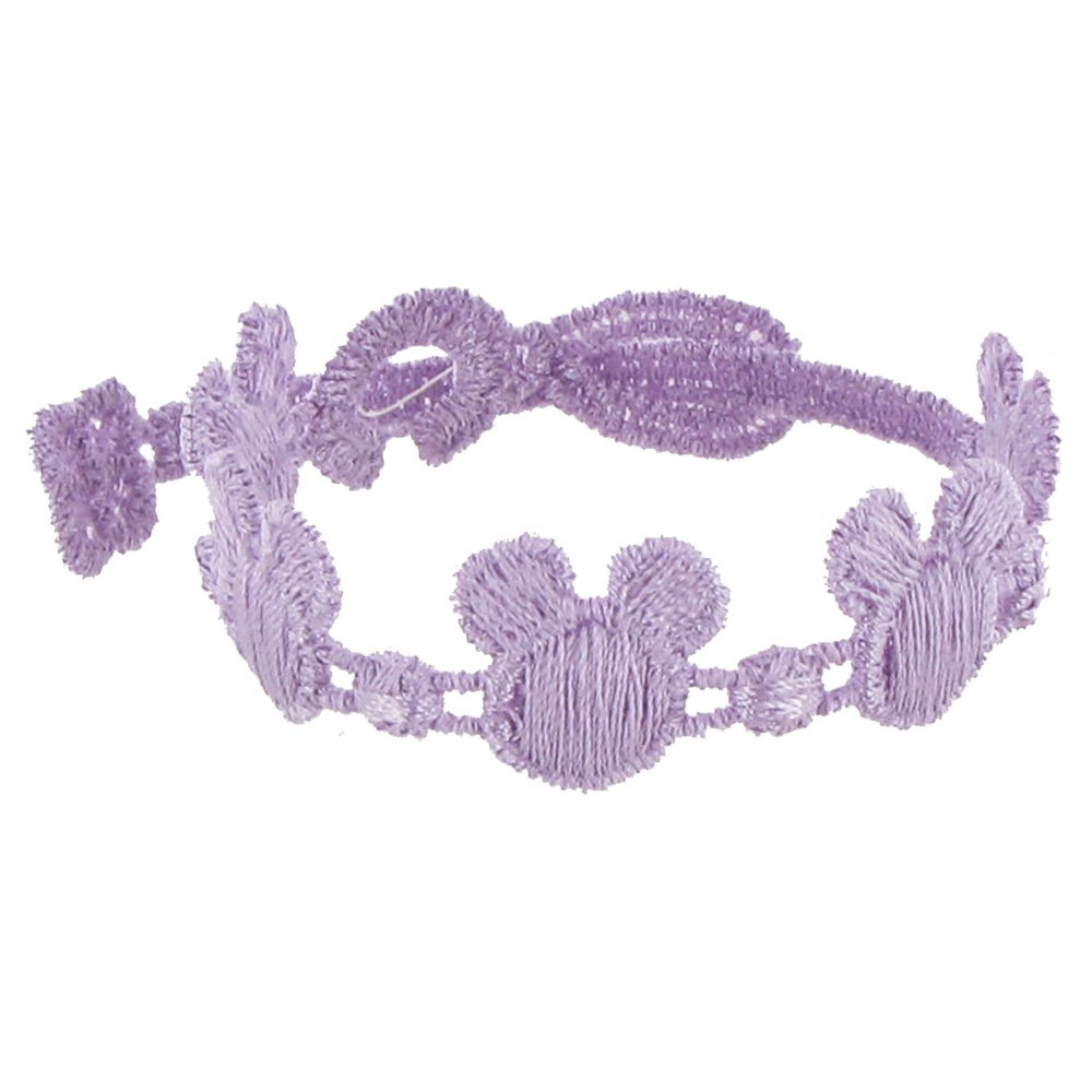 LES POULETTES BIJOUX Cruciani Bracelet Enfant Dentelle Souris Lilas