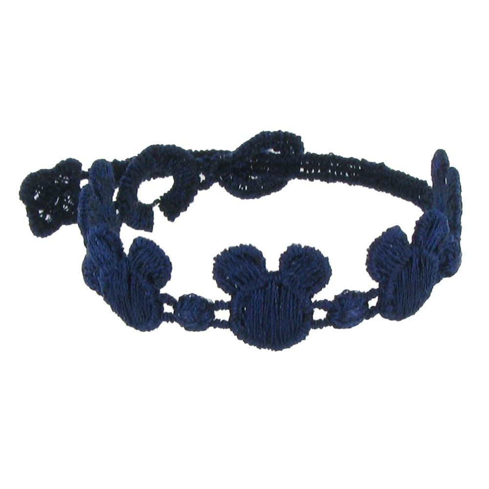 LES POULETTES BIJOUX Cruciani Bracelet Enfant Dentelle Souris Bleu Navy