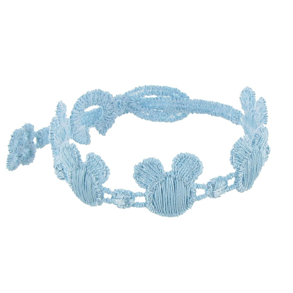 LES POULETTES BIJOUX Cruciani Bracelet Enfant Dentelle Souris Bleu Ciel