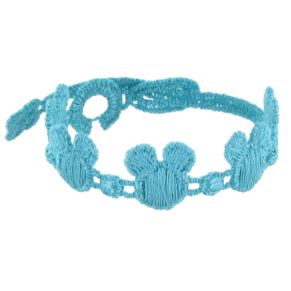LES POULETTES BIJOUX - Cruciani Bracelet Enfant Dentelle Souris Bleu Méthylène