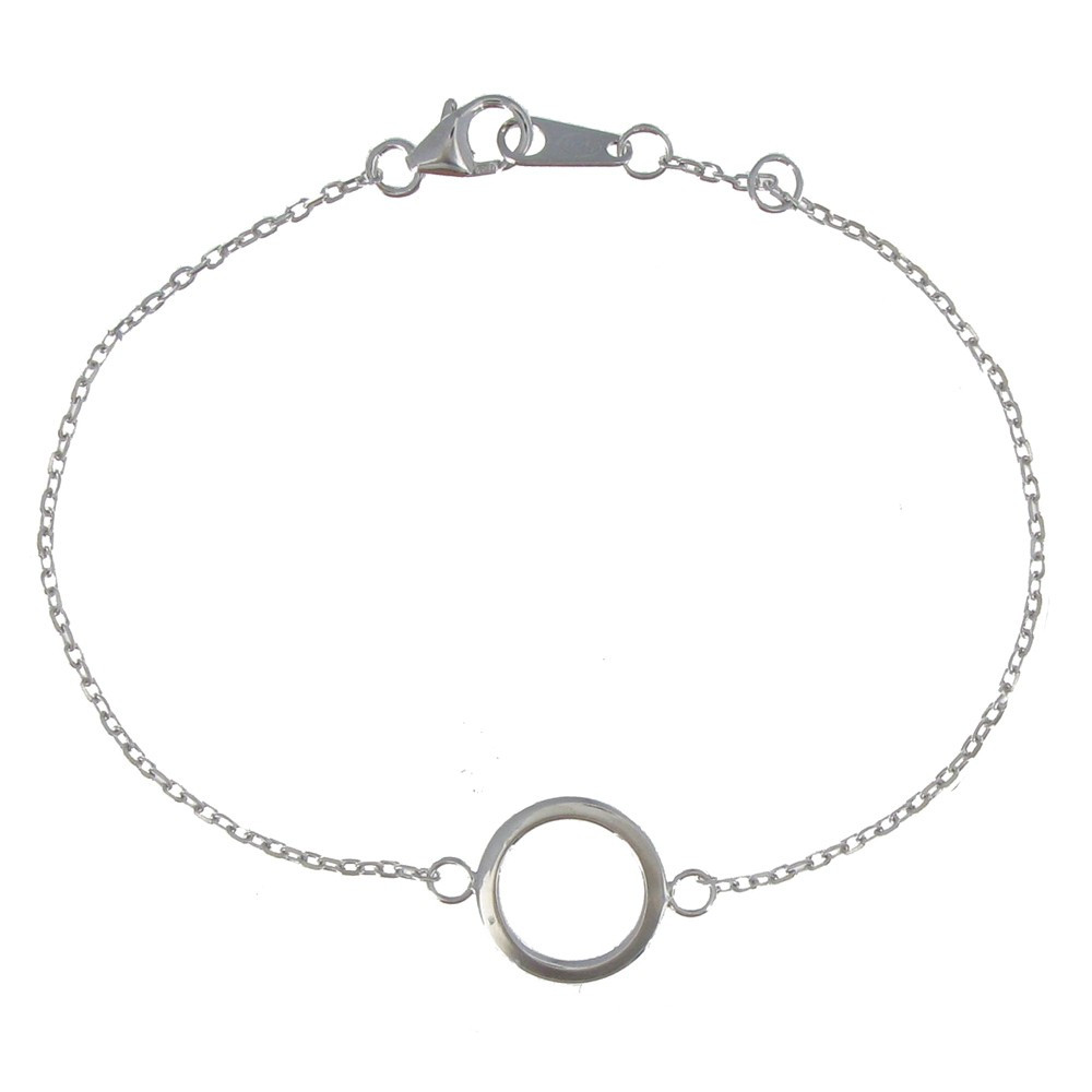 LES POULETTES BIJOUX Bracelet Argent 925 Rhodié Petit Cercle