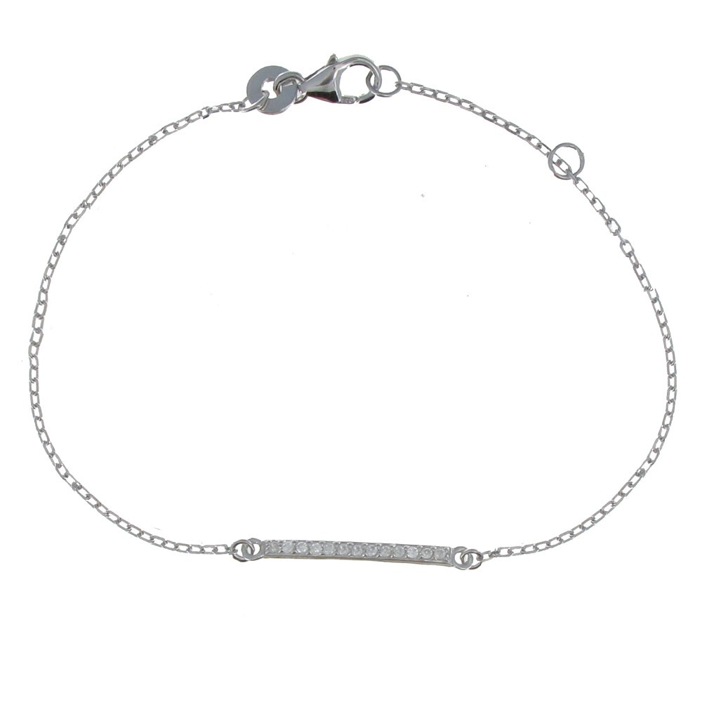 LES POULETTES BIJOUX Bracelet Argent Rhodié Barrette de Strass