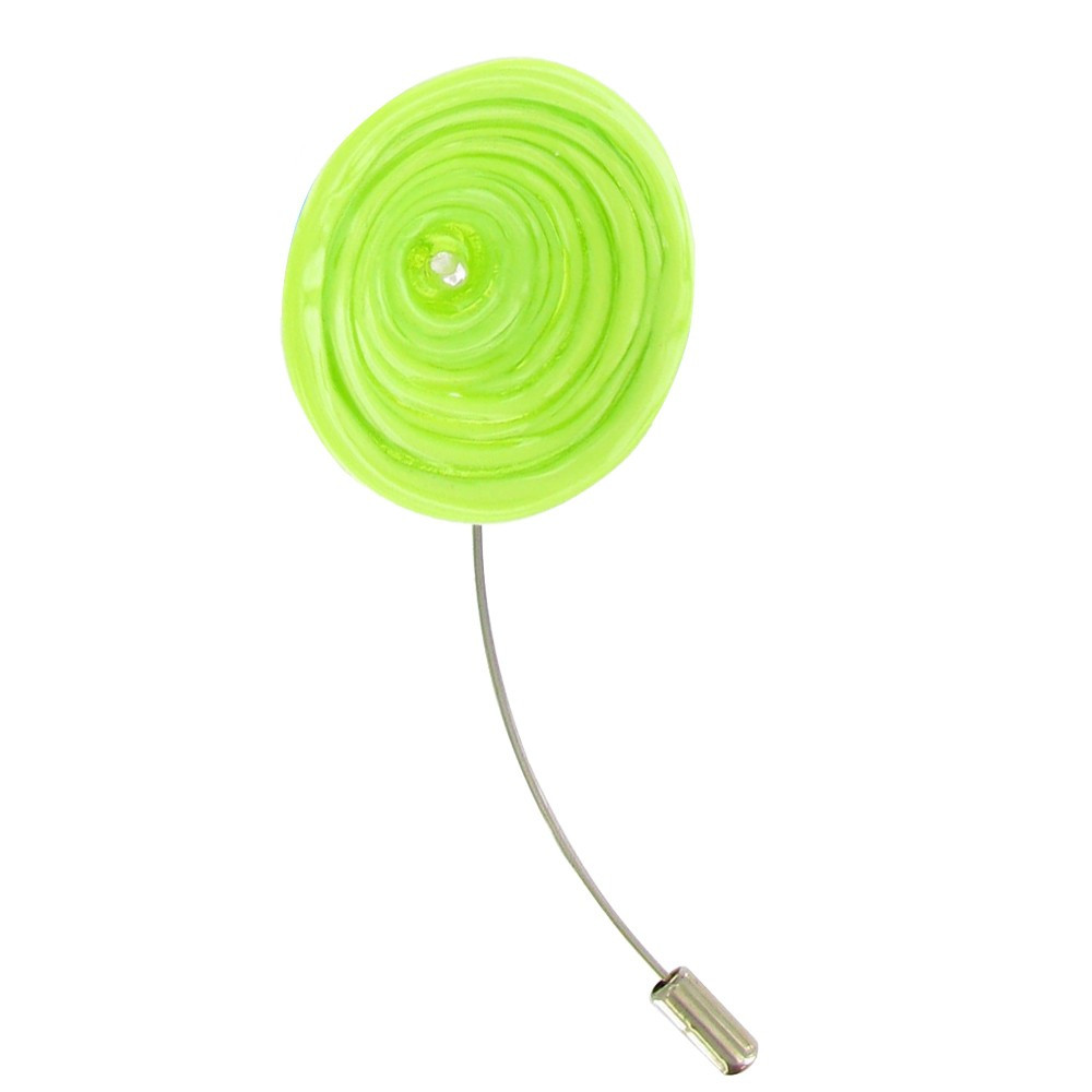 LES POULETTES BIJOUX V Broche en Argent et Coquelicot Vert