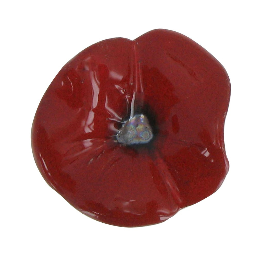 LES POULETTES BIJOUX Broche Coquelicot Céramique Rouge