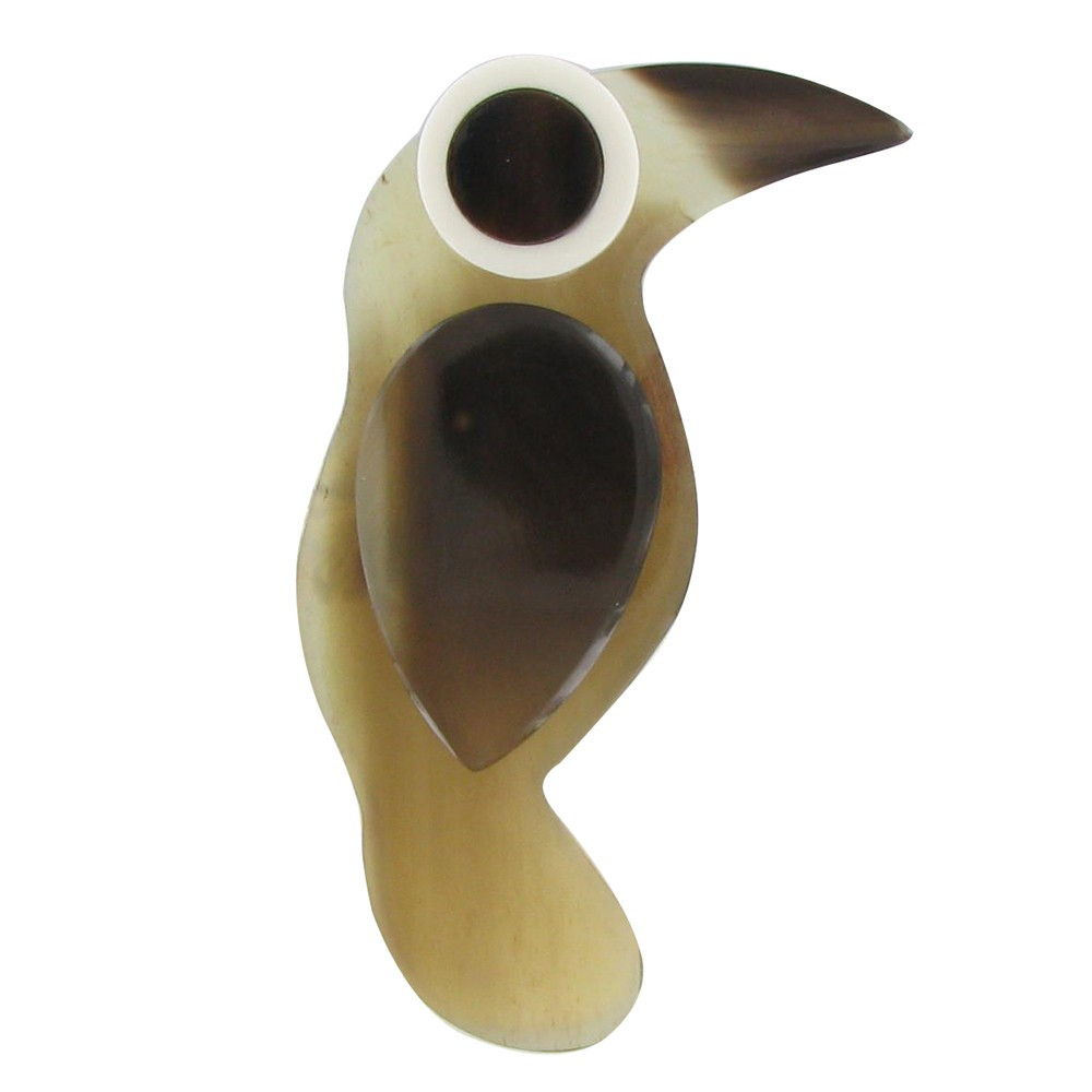 LES POULETTES BIJOUX Broche Toucan Tropical en Corne