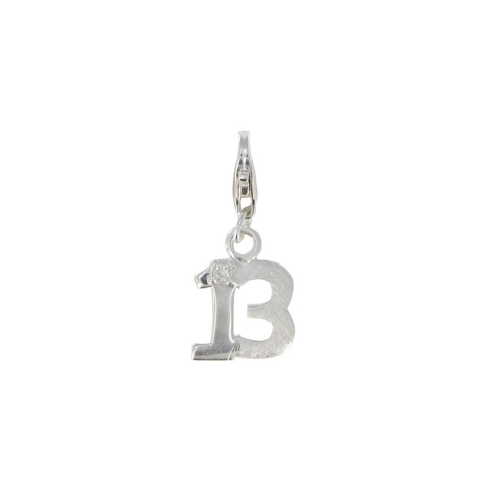 LES POULETTES BIJOUX V Charms Bracelet Argent Chance Numéro 13