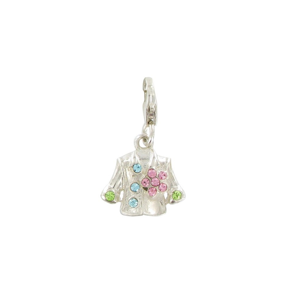 LES POULETTES BIJOUX Charms Bracelet Argent 925 Veste Strass