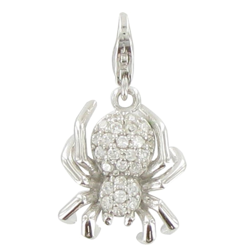 LES POULETTES BIJOUX V Charms Argent Araignée et ses Strass