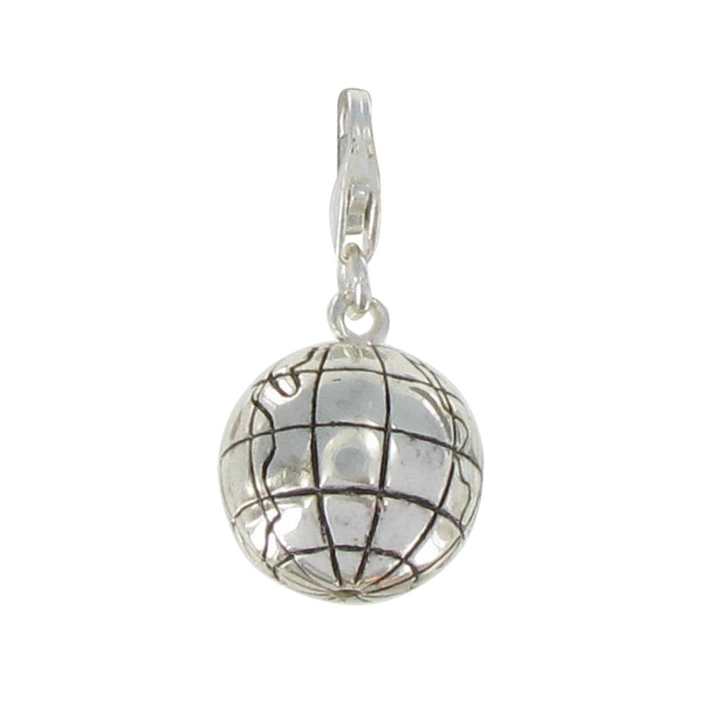 LES POULETTES BIJOUX Charms Argent 925 Globe Terrestre