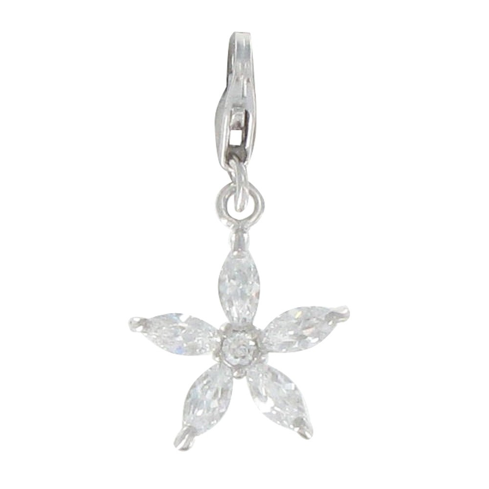 LES POULETTES BIJOUX Charms Argent 925 Etoile Strass Cristal