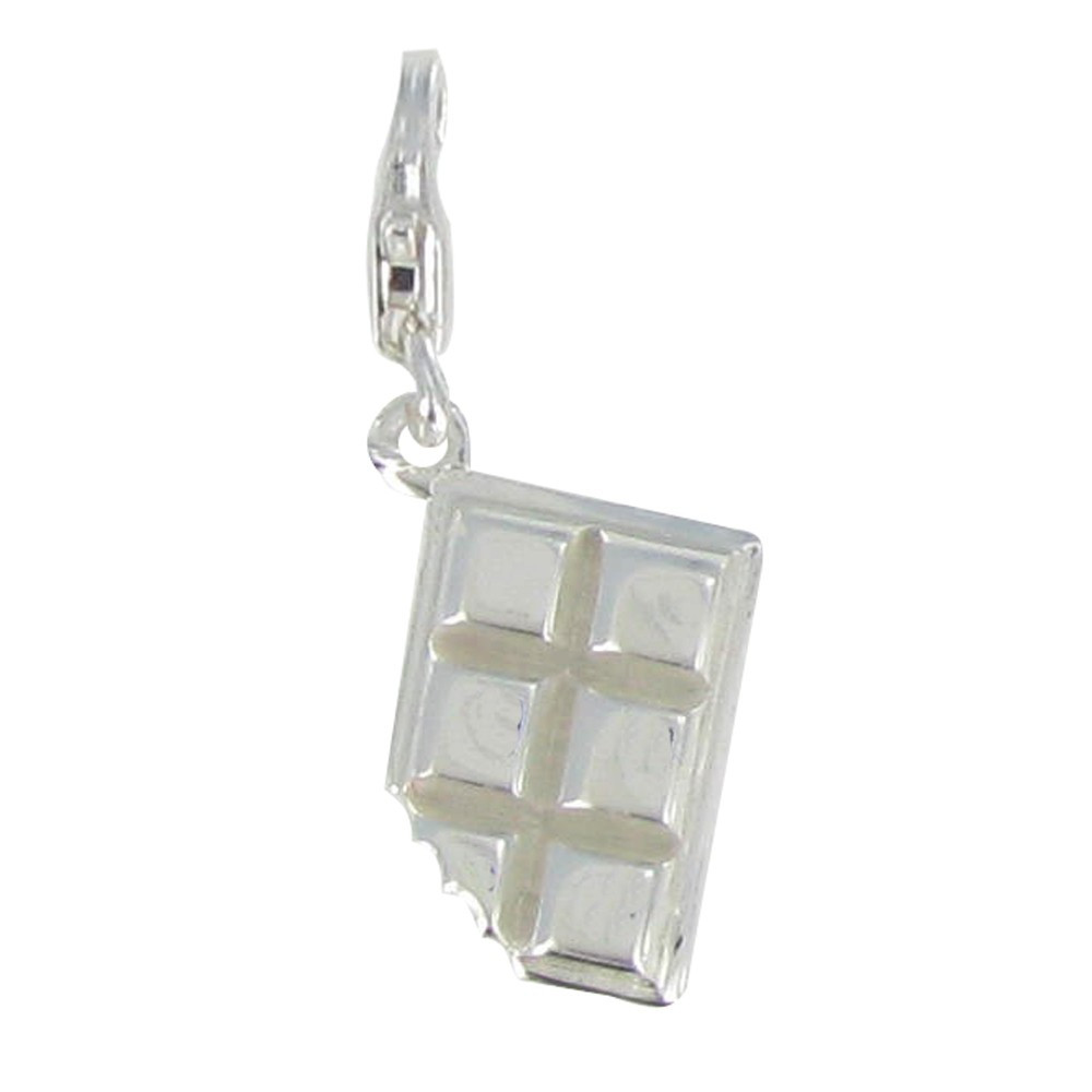 LES POULETTES BIJOUX Charms Argent Tablette de Chocolat Gourmande