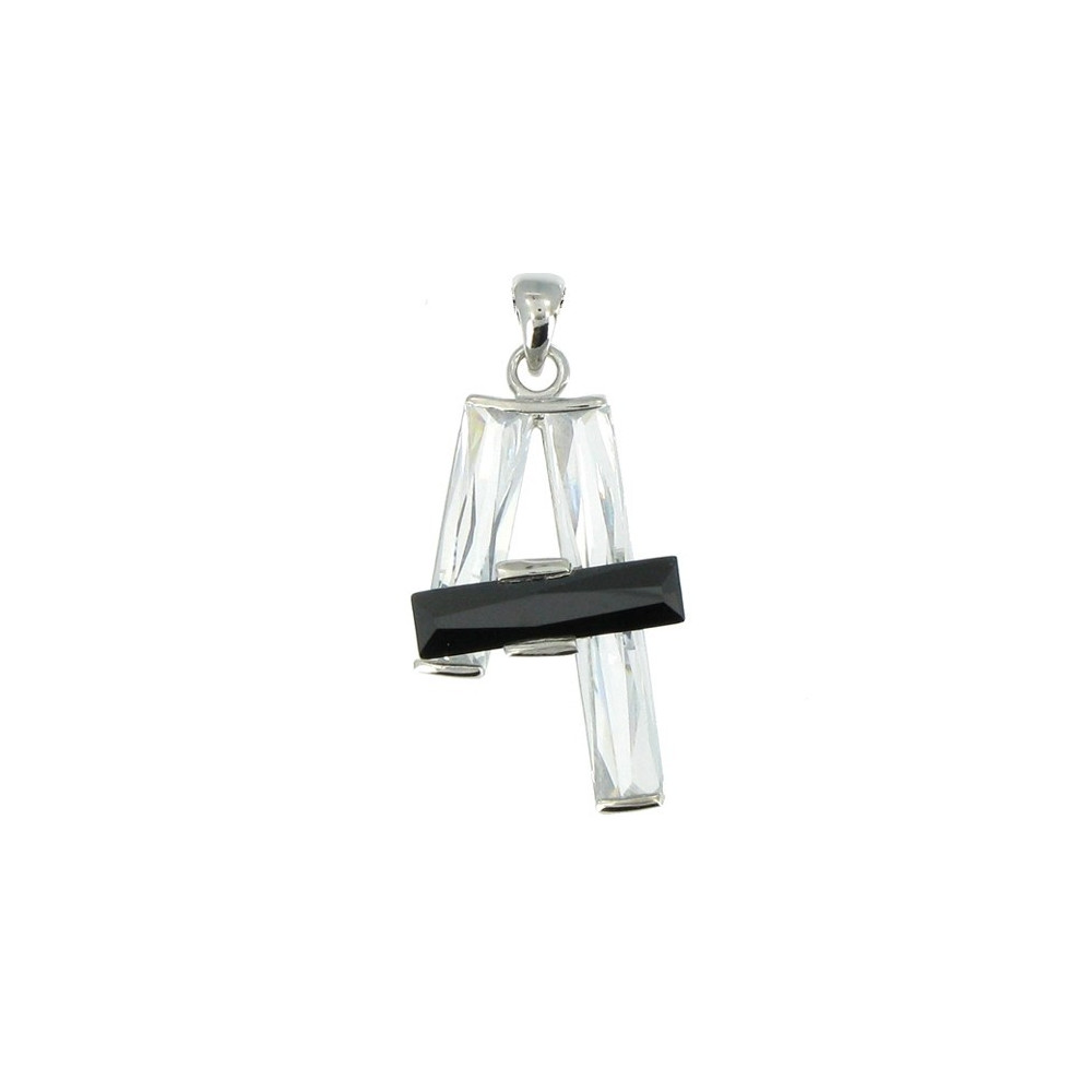 LES POULETTES BIJOUX Pendentif Argent Premiere Lettre Cristal
