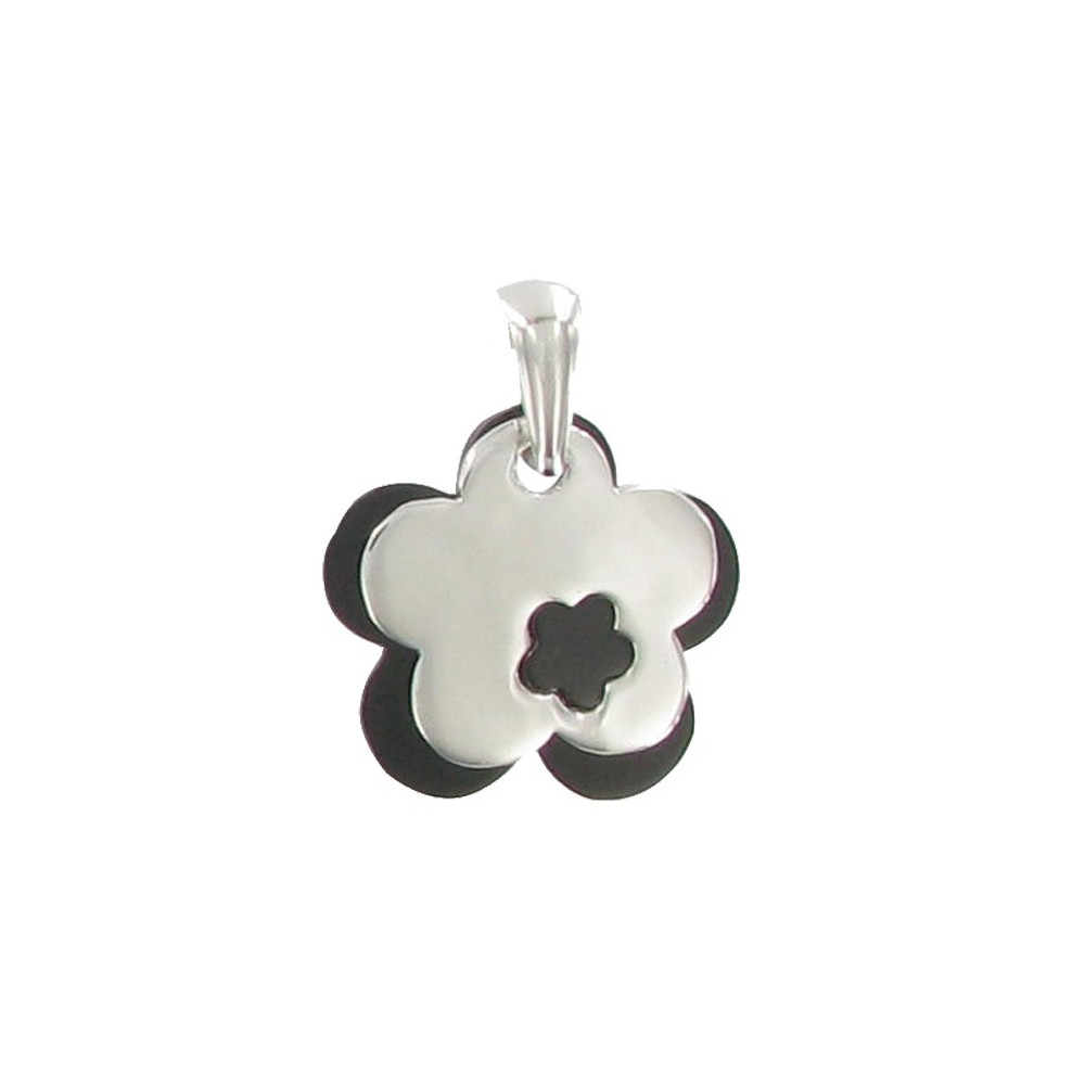 LES POULETTES BIJOUX Pendentif Chance Onyx Noir Argent et Onyx