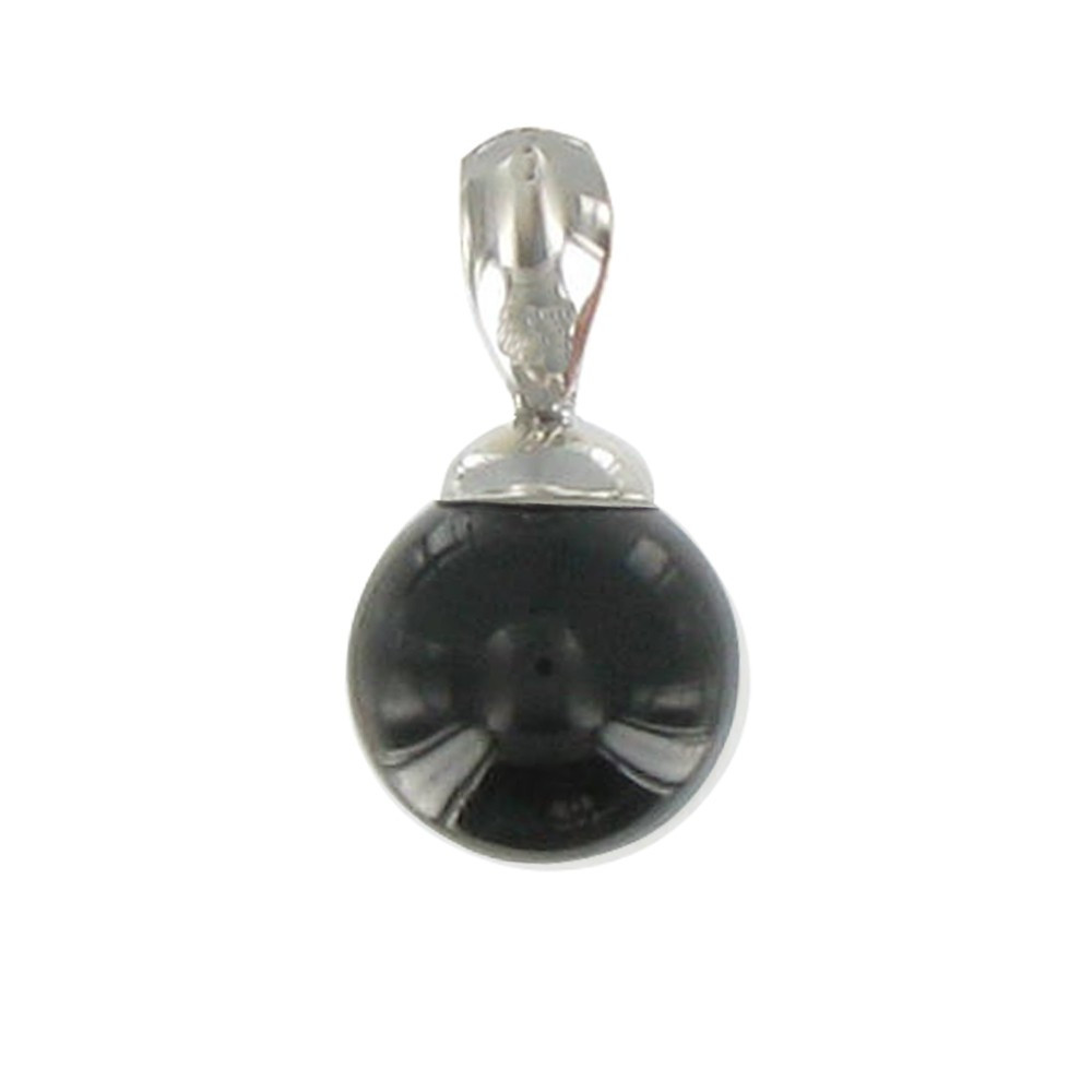 LES POULETTES BIJOUX V Pendentif Bille d'Onyx Noire