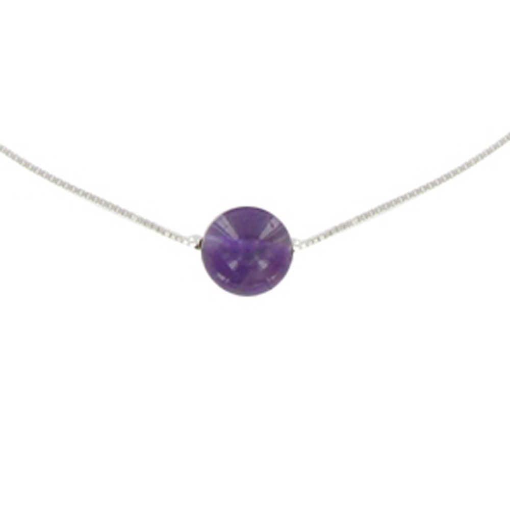 LES POULETTES BIJOUX Collier Argent 925 et sa Perle d'Améthyste