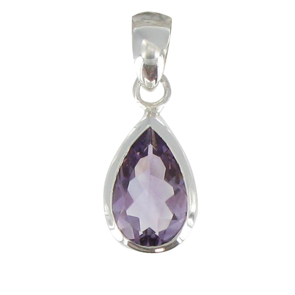 LES POULETTES BIJOUX Pendentif Argent Goutte d'Améthyste