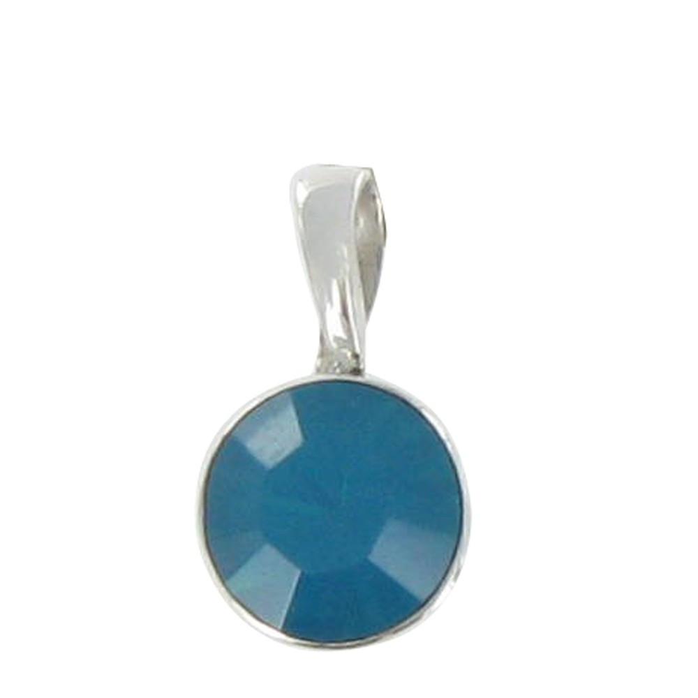 LES POULETTES BIJOUX Pendentif Argent Demi Boule de Cristal Turquoise