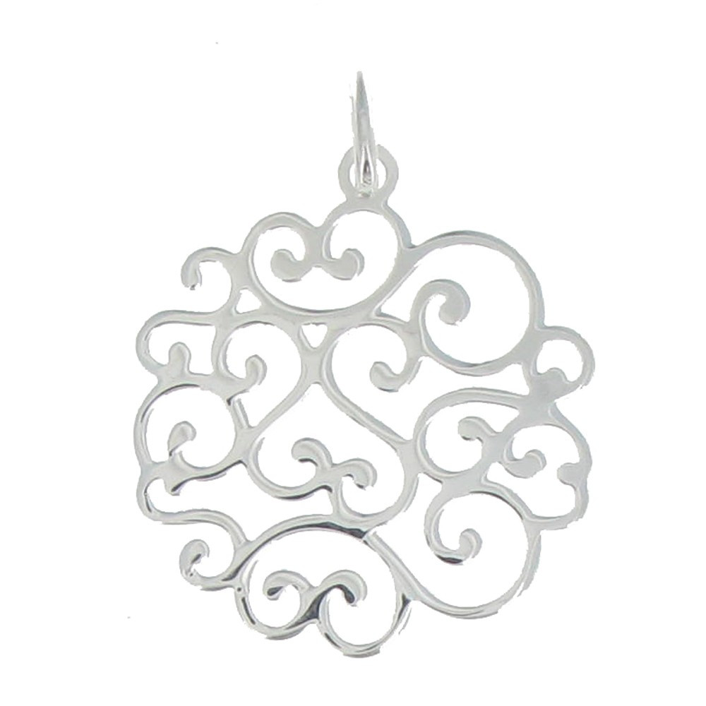 LES POULETTES BIJOUX Pendentif Rosace Fleurie Argent 925