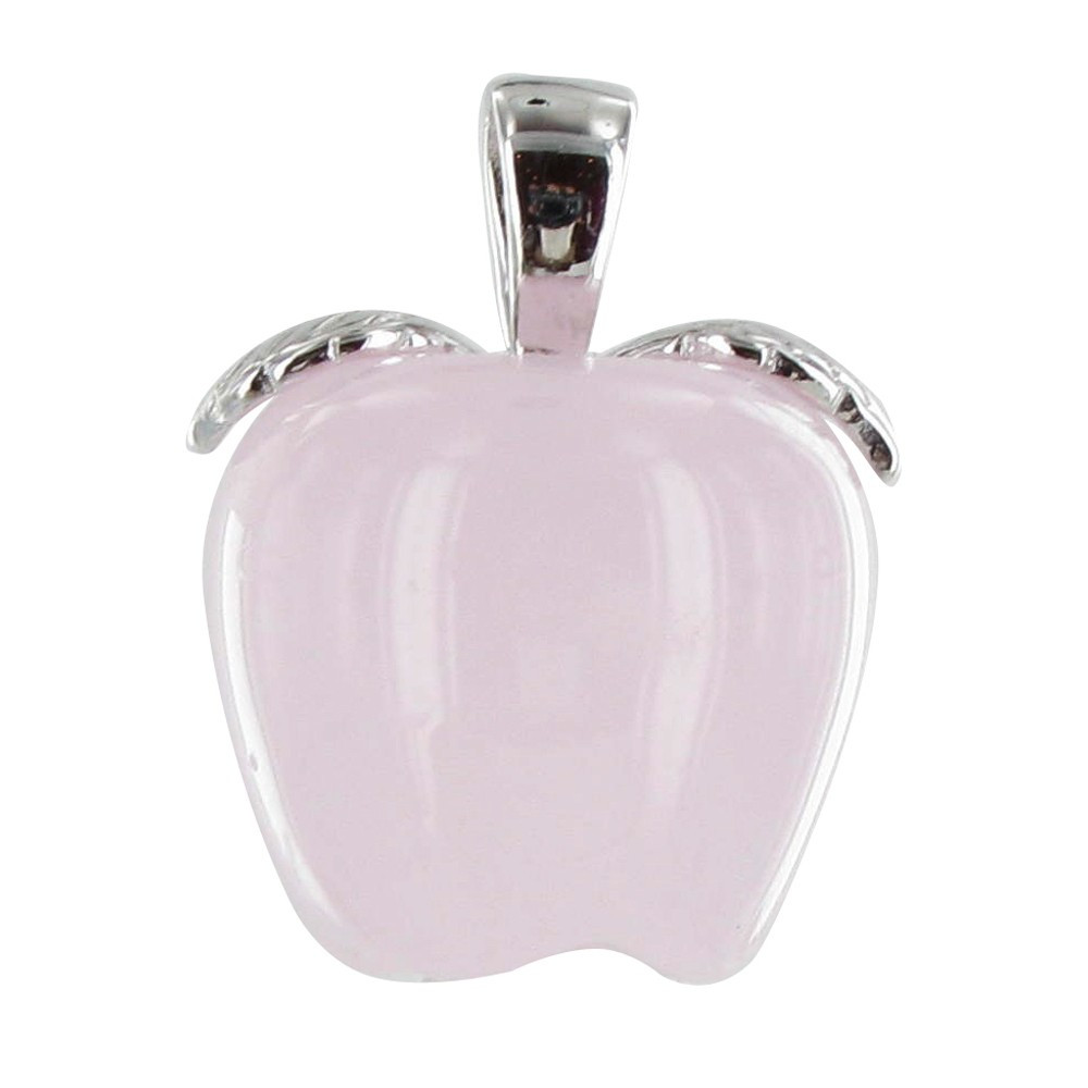 LES POULETTES BIJOUX Pendentif Argent Pomme Quartz Rose