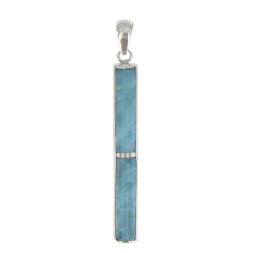 LES POULETTES BIJOUX Pendentif Argent Baguette de Larimar