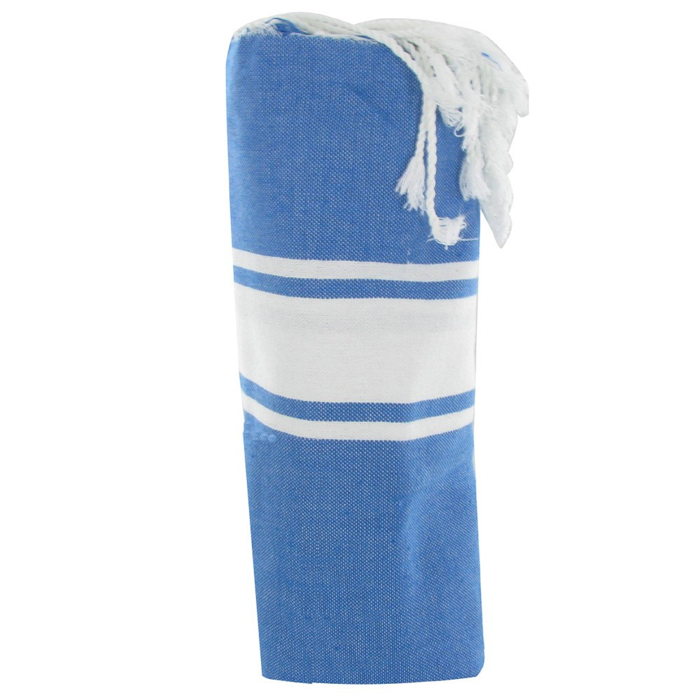 LES POULETTES BIJOUX Fouta Drap Plage et Hammam Coton Couleur Bleu Mer