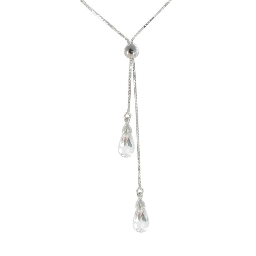 LES POULETTES BIJOUX Collier Toi et Moi Zirconium Cristal