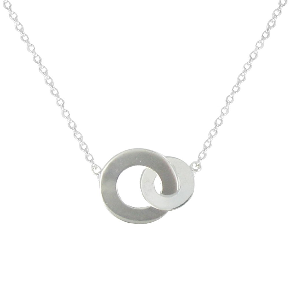 LES POULETTES BIJOUX Collier Double Anneaux Argent 925