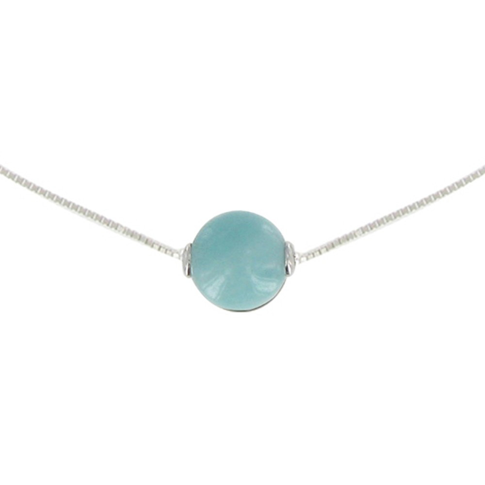 LES POULETTES BIJOUX Collier Argent 925 et sa Perle d'Amazonite
