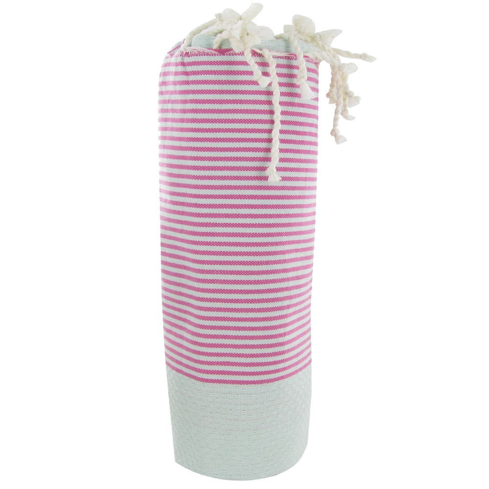 LES POULETTES BIJOUX V Fouta Drap Plage et Hammam Coton Nid d'Abeille Vert d'Eau Ray