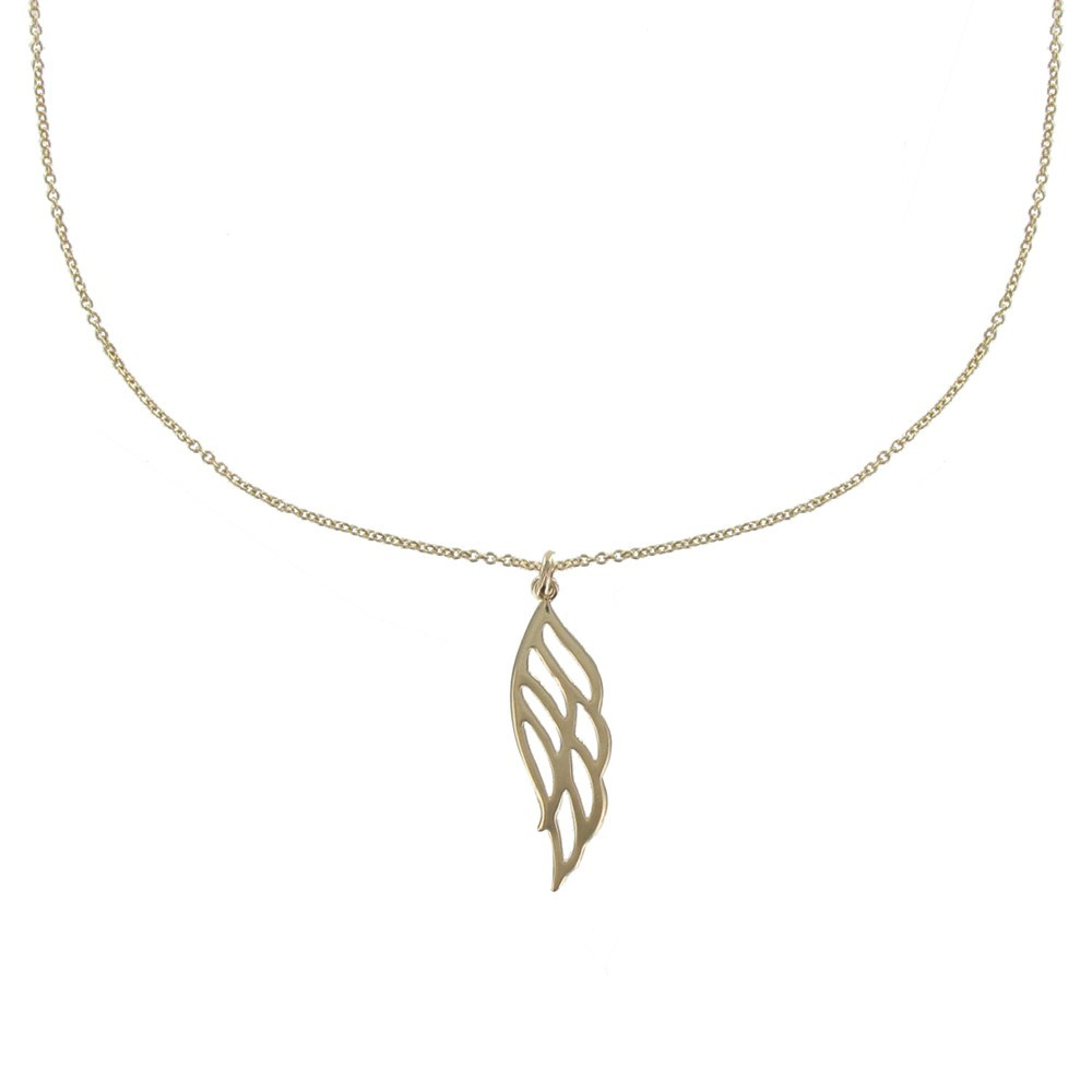LES POULETTES BIJOUX Collier Plaqué Or Pendentif Aile d'Ange Ajourée