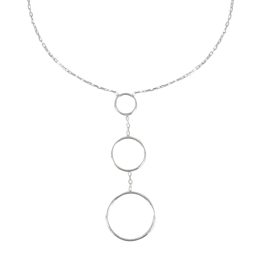 LES POULETTES BIJOUX Collier Argent Trois Anneaux