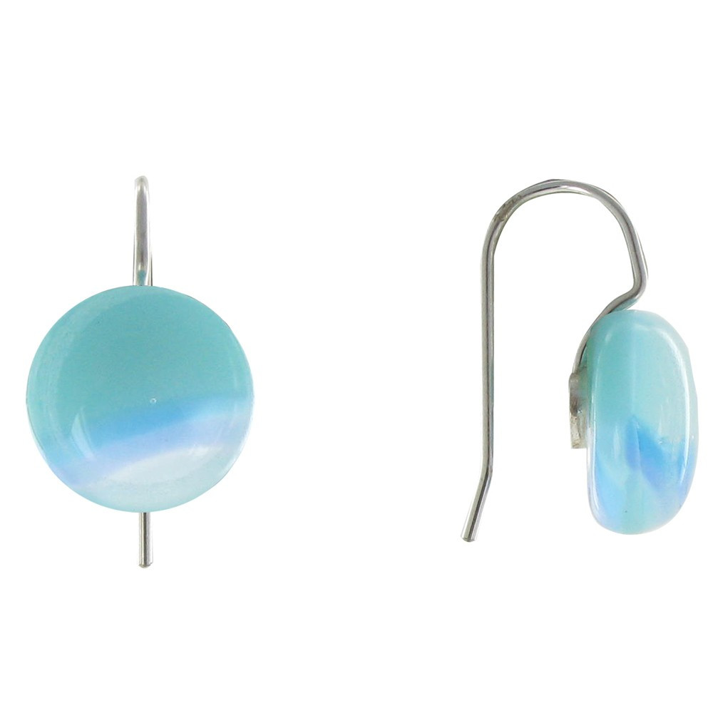 LES POULETTES BIJOUX V Boucles d'Oreilles Caramelos Verre Bleu Azur