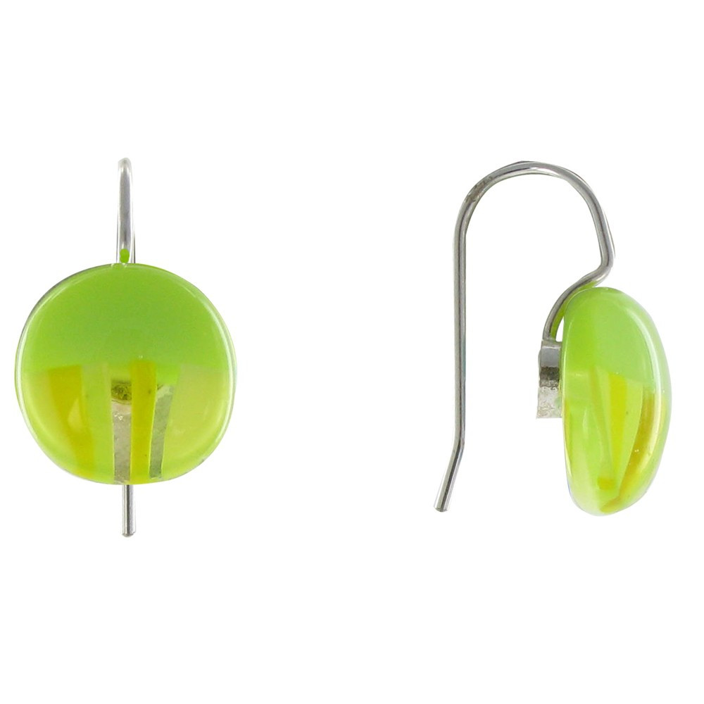 LES POULETTES BIJOUX V Boucles d'Oreilles Caramelos Pate de Verre Granny