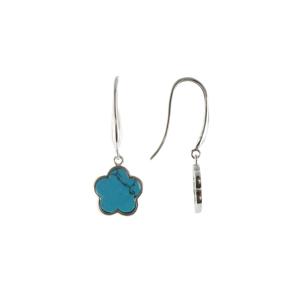 LES POULETTES BIJOUX Boucles d'Oreilles Chance Argent et Turquoise