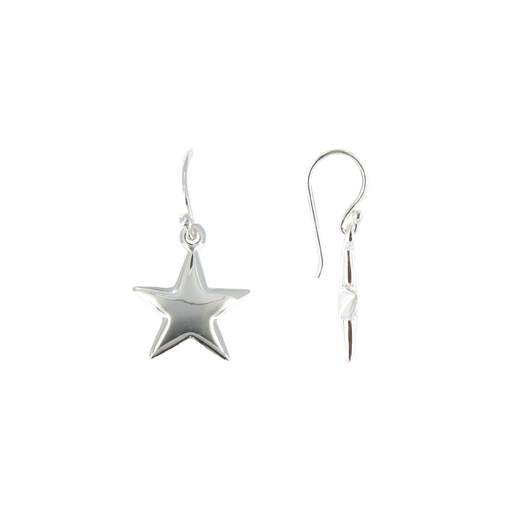 LES POULETTES BIJOUX Boucles d'Oreilles Argent 925 Etoile d'Argent