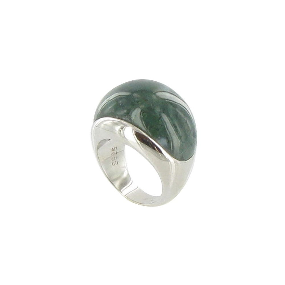 LES POULETTES BIJOUX V Bague Argent Dôme Coquille d'Aventurine