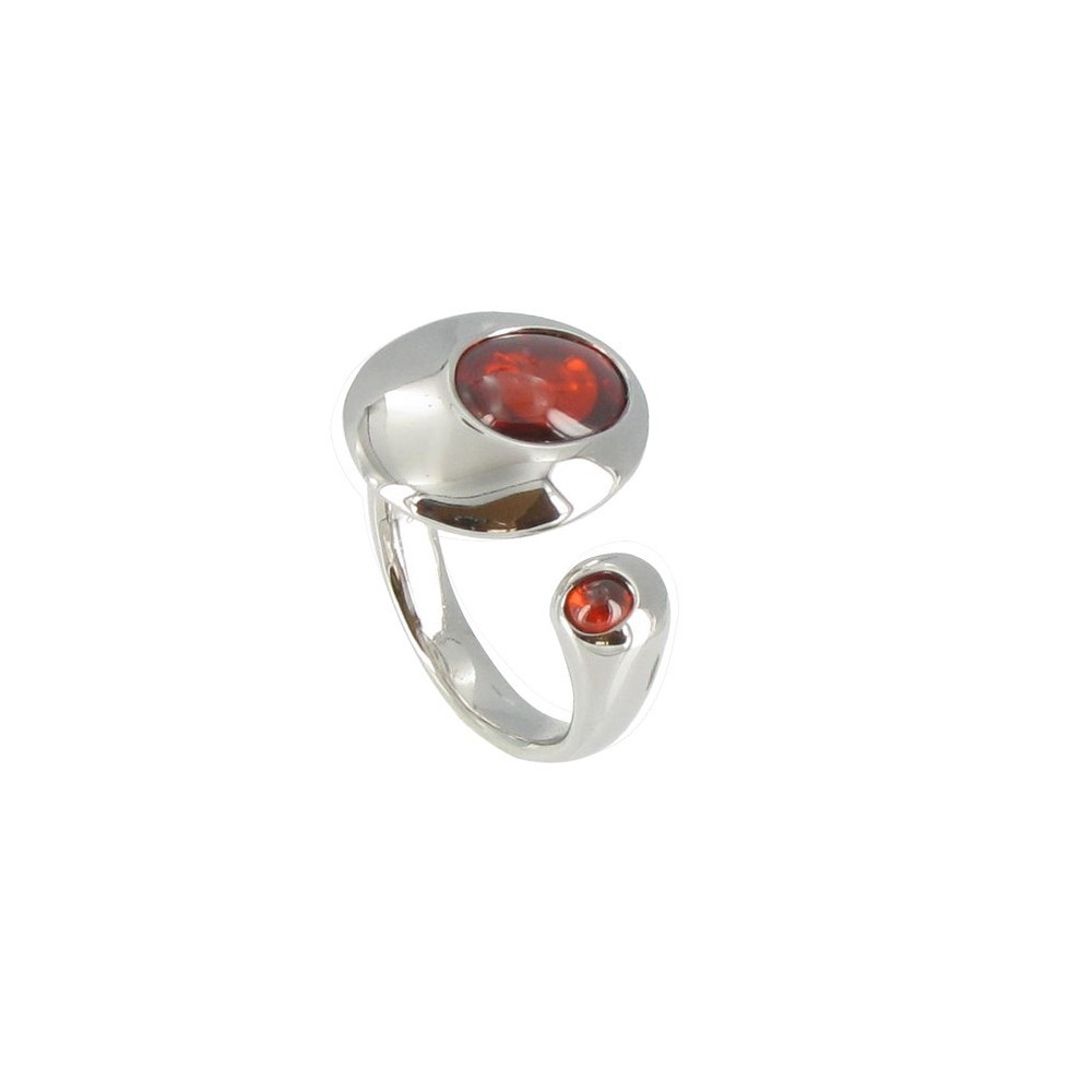 LES POULETTES BIJOUX Bague Argent Atoll Goutte de Zirconium Rubis - taille 56