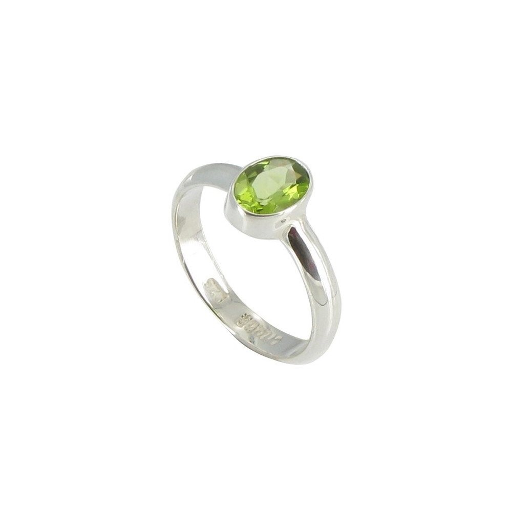 LES POULETTES BIJOUX V Bague Argent 925 et Péridot Oval - taille 50