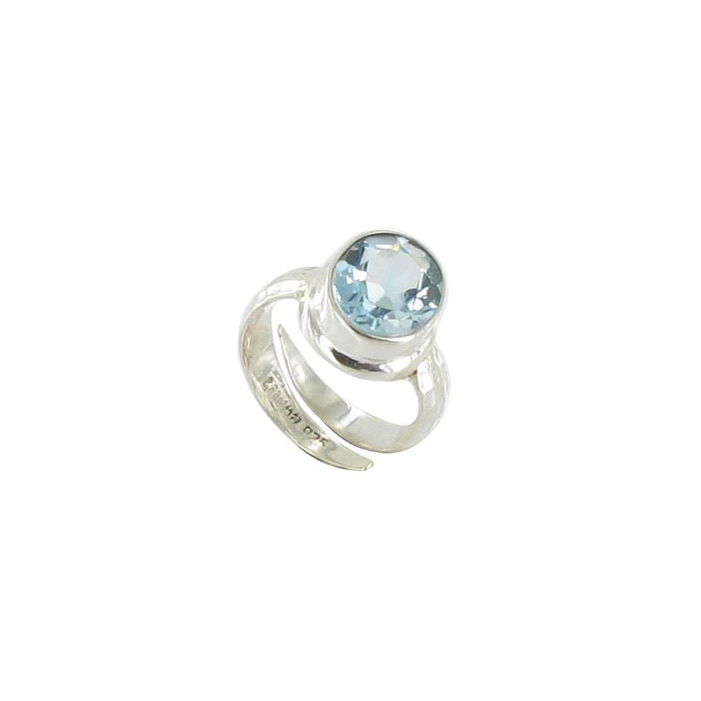 LES POULETTES BIJOUX V Bague Argent et Grande Topaze Ovale - taille 58