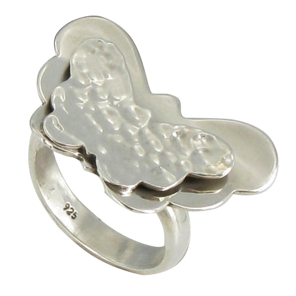 LES POULETTES BIJOUX Bague Papillon 3D Argent 925 - taille 52