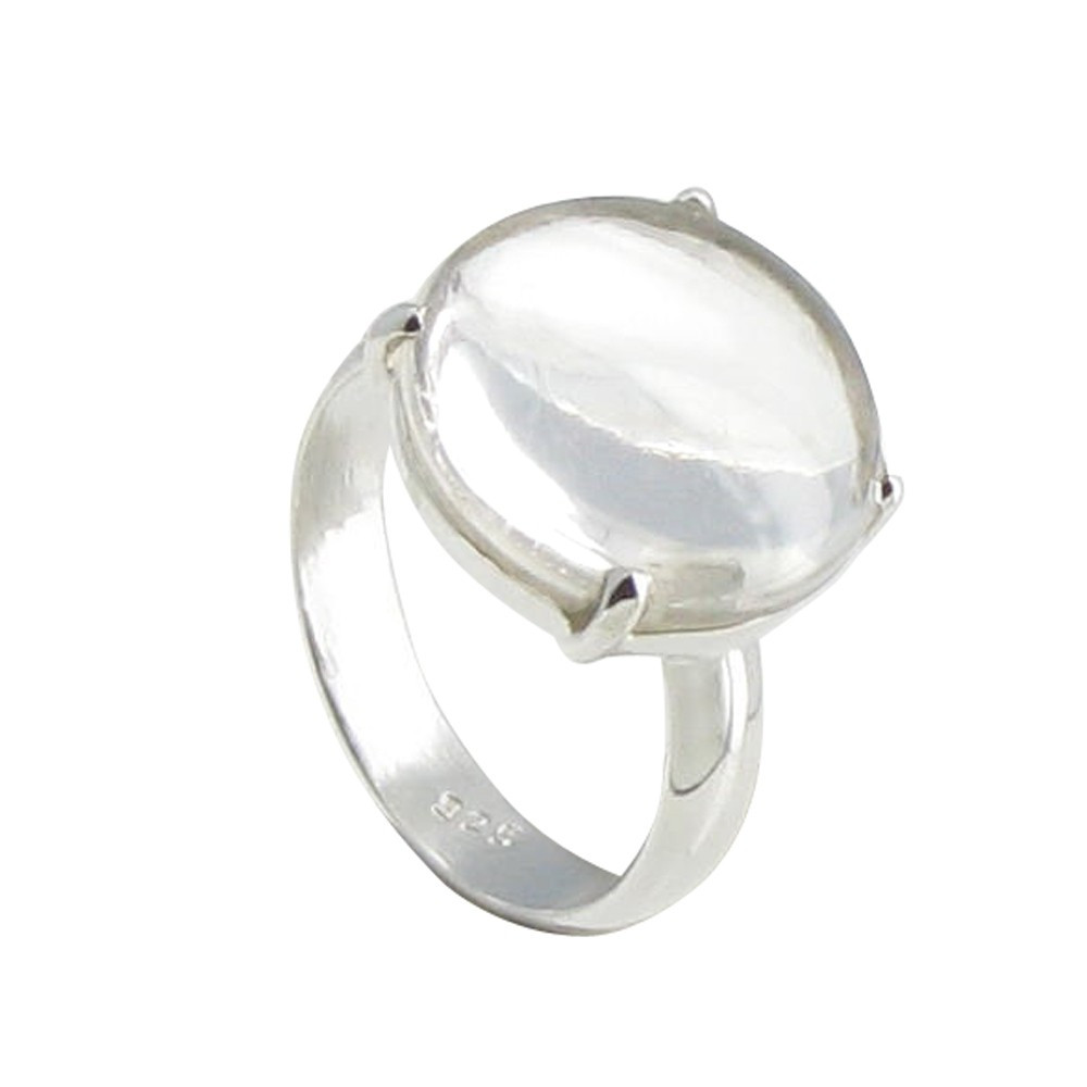 LES POULETTES BIJOUX - Bague Argent Pavé de Quartz Cristal Serti - taille 56