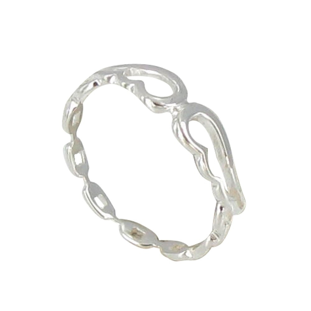 LES POULETTES BIJOUX Bague Argent Deux Petites Ailes d'Ange Ajourées - taille 52