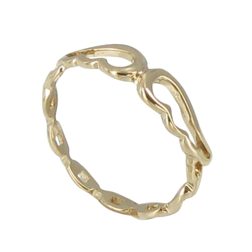 LES POULETTES BIJOUX Bague Plaqué Or Deux Petites Ailes d'Ange Ajourées - taille 58