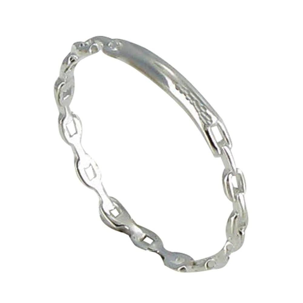 LES POULETTES BIJOUX - Petite Bague Argent 925 Gourmette - taille 56