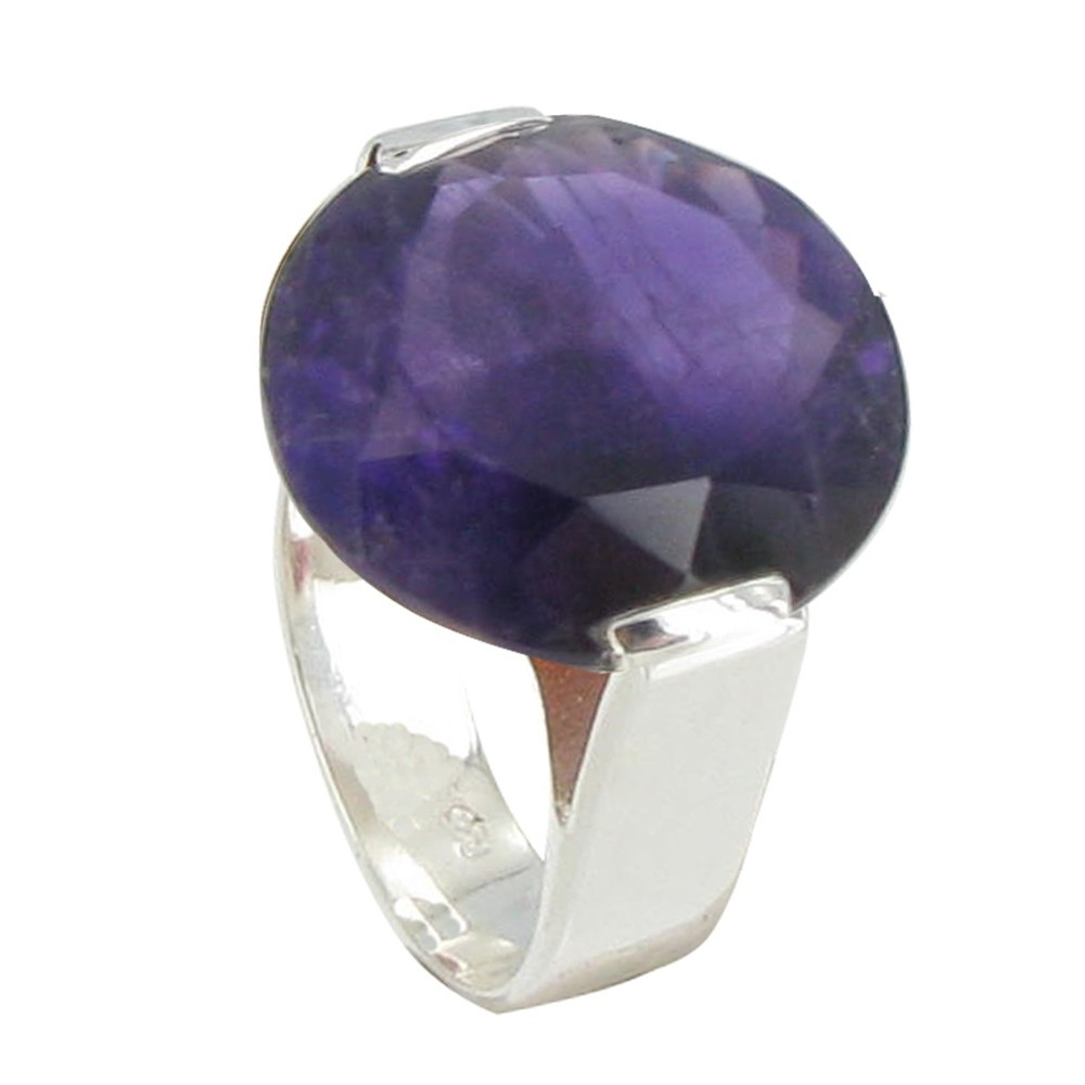 LES POULETTES BIJOUX Bague Argent Joyau d'Améthyste - taille 52