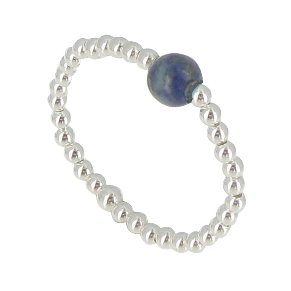LES POULETTES BIJOUX Bague Bille Argent et Perle de Lapis Lazuli - taille 56