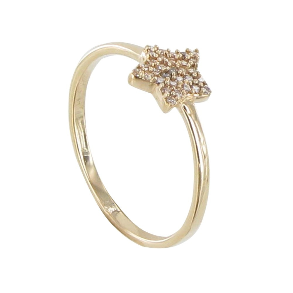 LES POULETTES BIJOUX - Bague Plaqué Or Etoile de Strass - taille 52